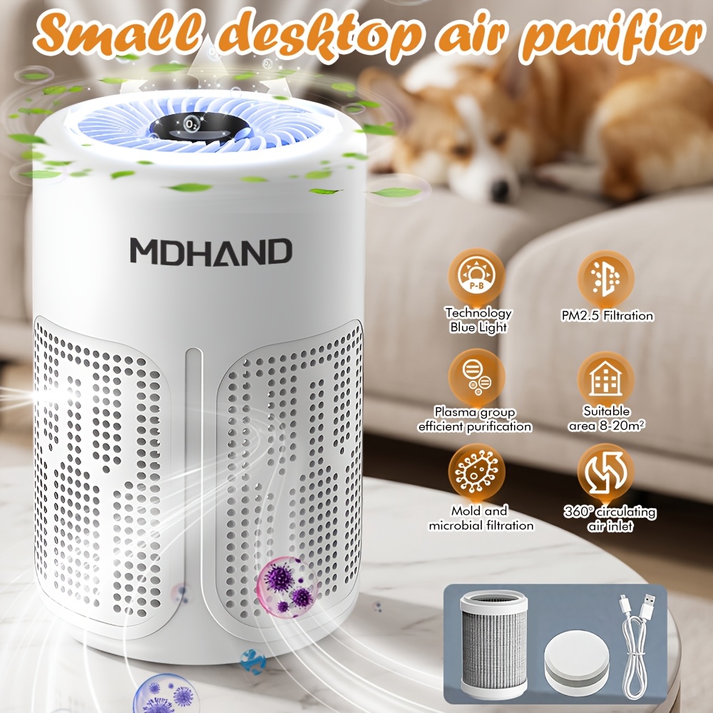 1pc Portable With Filter And Diffuser, , Ideal For Smokers, It Tackles Dust, Pollen, Pet Dander, And Serves As A Car Air Freshener, Compact Suitable For Bedroom, Office, Desktop
