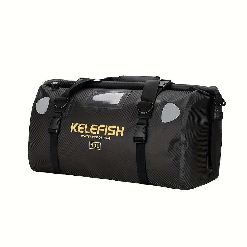 TEMU Kelefish Waterproof Duffel Bag 40/66l  Roll- Saddlebags For Street Motor Scooters, Adjustable Straps, Pvc Material, Quick-fixed For Motorcycling, Rafting, Kayaking, Sup, Boating & Travel