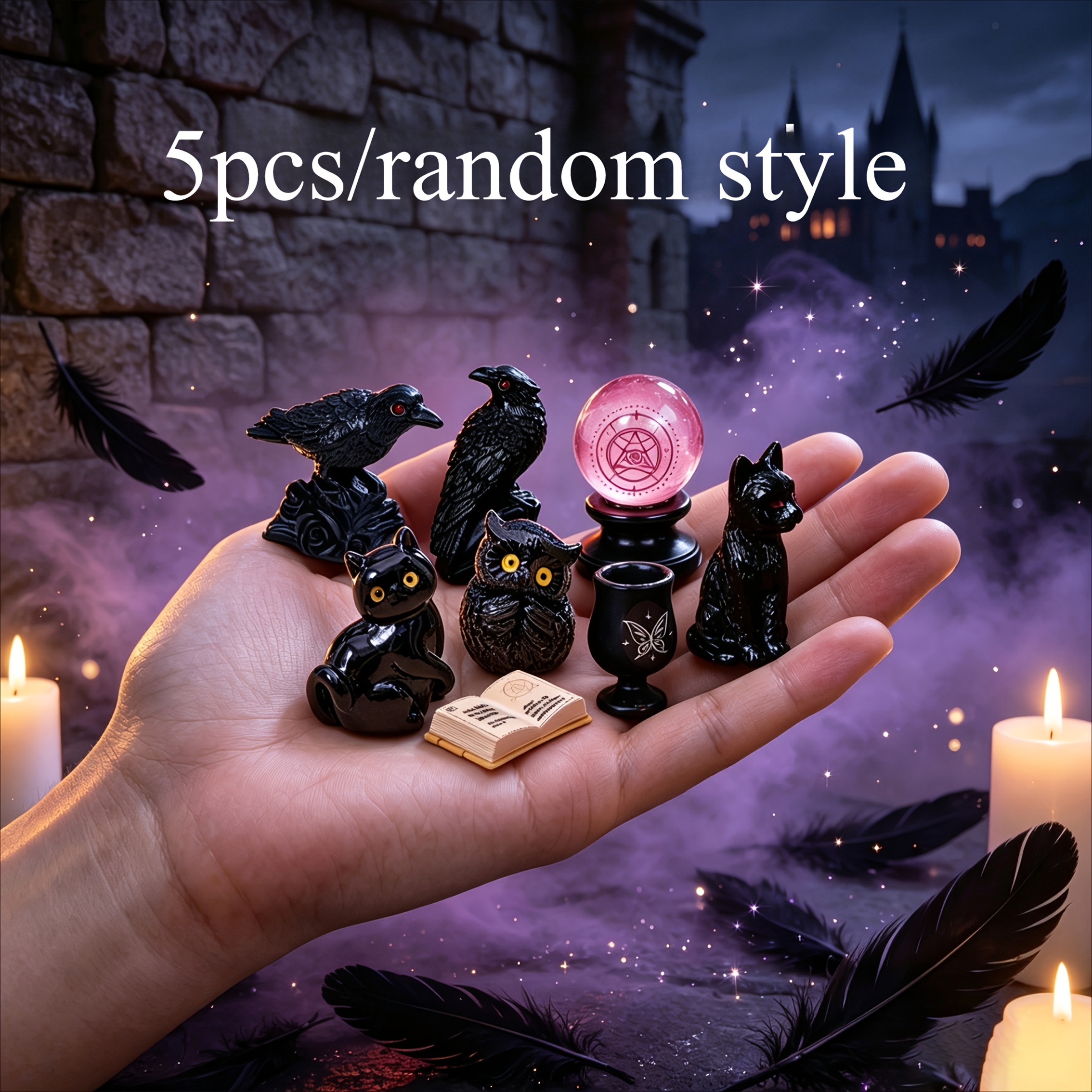 TEMU 5pcs Mini Dark Magic Sets - 1:12 Scale Miniature , , And For Miniature Collection Display, Ideal Gift For Halloween And Christmas - Suitable 14+