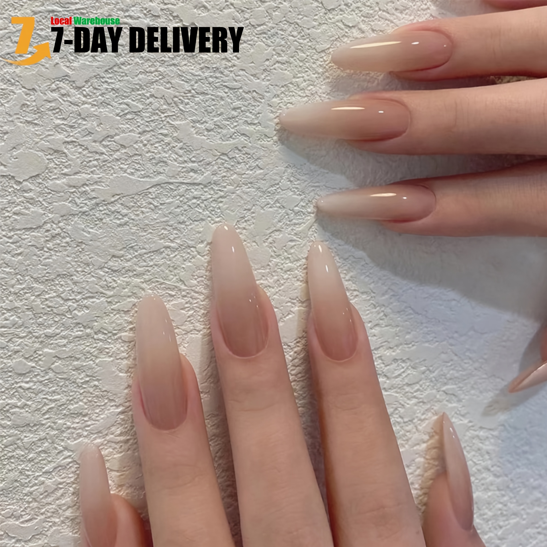 

48pcs Minimalist Gradient Nude Manicure Pointed Wearable Nail Medium Size Water Drop Nail Removable False Nail Tips Nail Wrap With -valentine's Day Gift