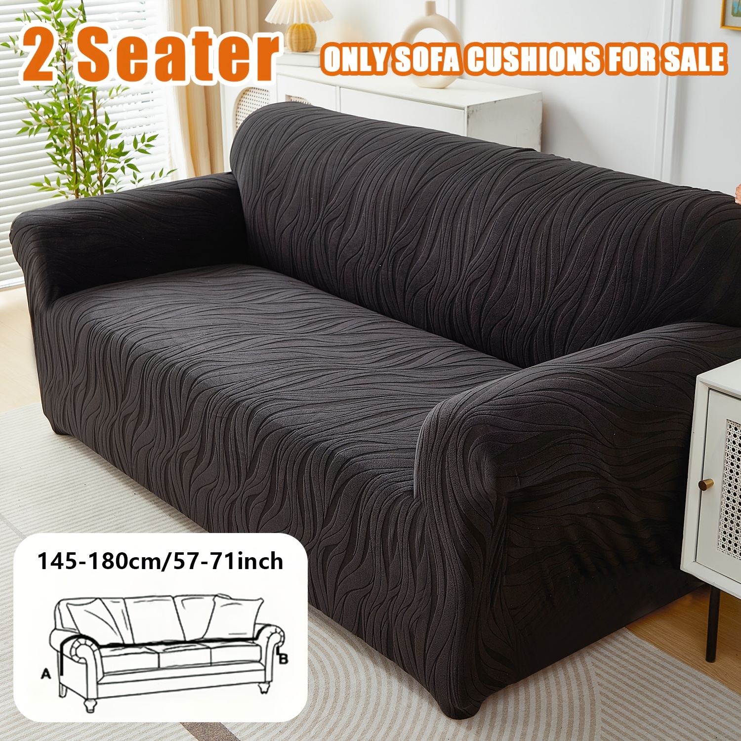TEMU 1pc Water Ripple Elastic Fabric Sofa Cover - Washable, Elastic, Scratch-resistant And Anti-slip Sofa Protective Pad, Suitable For Living Room