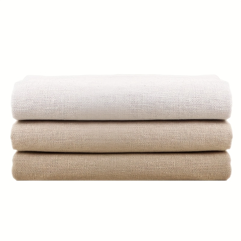TEMU 3 pezzi di tessuti in lino premium, 50 X 50 cm, per lavori , cucito di abbigliamento, decorazioni per fioriere e tovaglie, tessuto a | | Tessuto