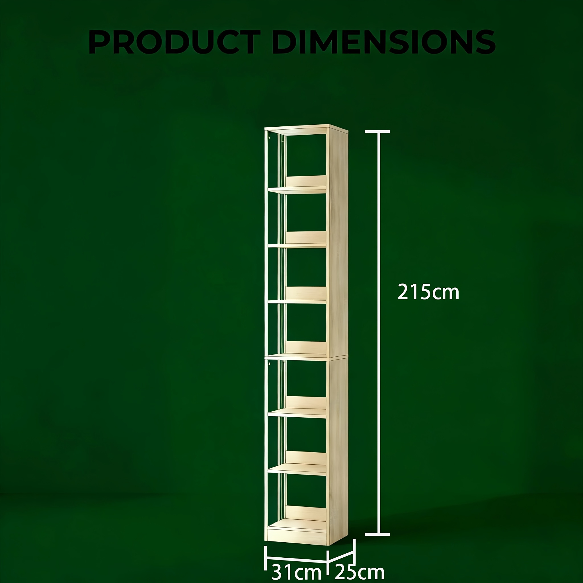 Tall Upright Bookcase, 7-tier Open Shelving, Adjustable Shelves, With Back Panel, Anti-tip Design, For Living Room, Study And Hallway, Narrow Storage Unit, Space-