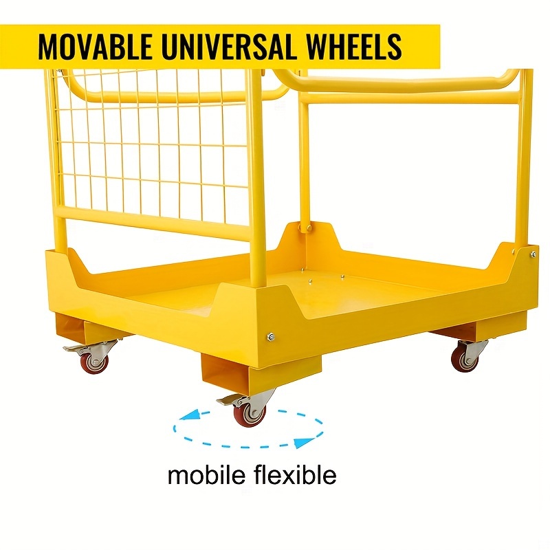 Forklift Safety Cage 36x36 Inches,Forklift Work Platform 1200LBS Capacity With 4 Universal Swivel Wheels For 1 Or 2 People,Collapsible Lift Provide Safety For Most Aerial Jobs - Walmart Supplies