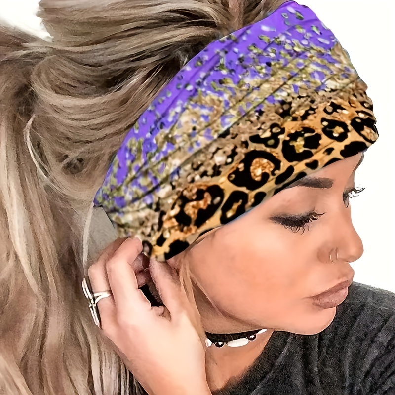 Haarbänder Für Damen Im Leopardenmuster – 2 Stück, Breite Stirnbänder Mit Twist-Knoten – Für Yoga & Alltag