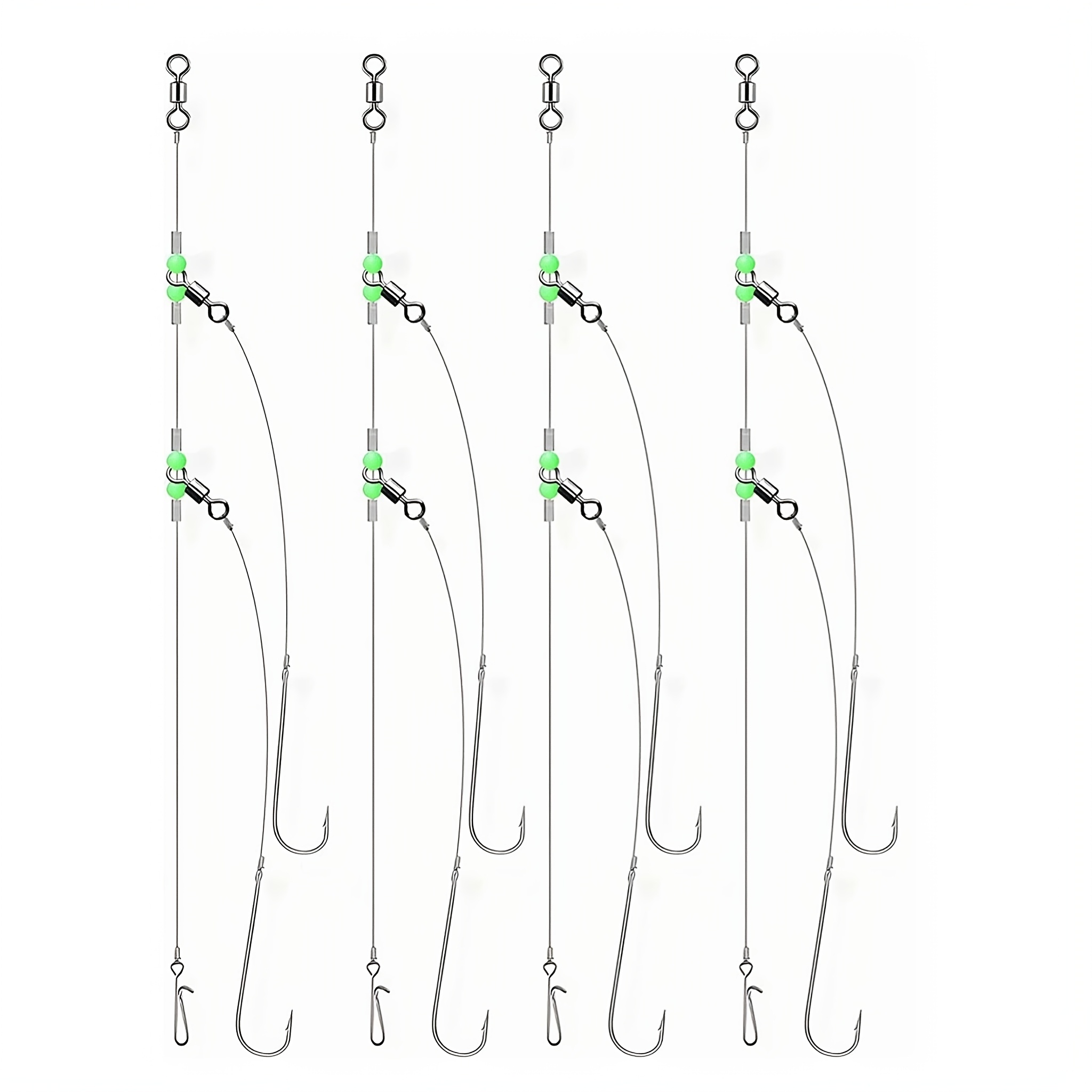 TEMU 4pcs 2/0 Sea Fishing Rig, Fishing Gear, Fishing Tackle, Fishing Rigs, Fishing Hooks, Fishing Setup, Fishing Setup Kit