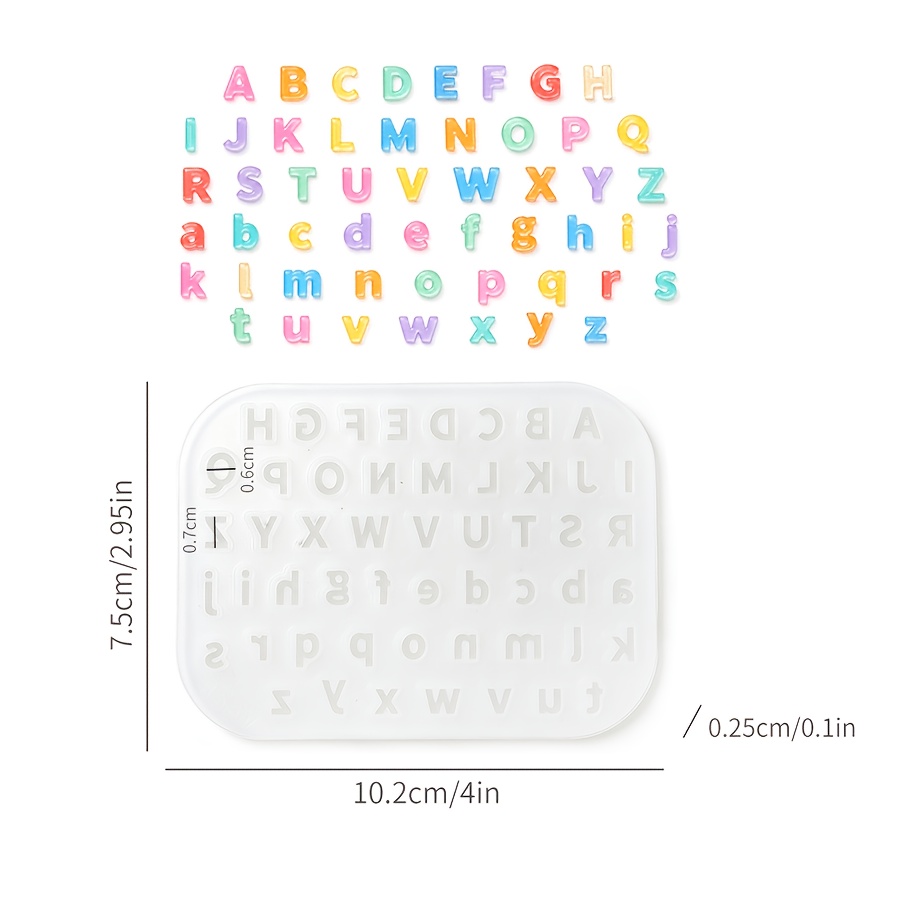 TEMU Silicone Mini Alphabet Letter Resin Molds | Flexible Reusable A-z Epoxy Casting Molds | , Keychains, Charms & Craft Gifts For Beginners & Adults