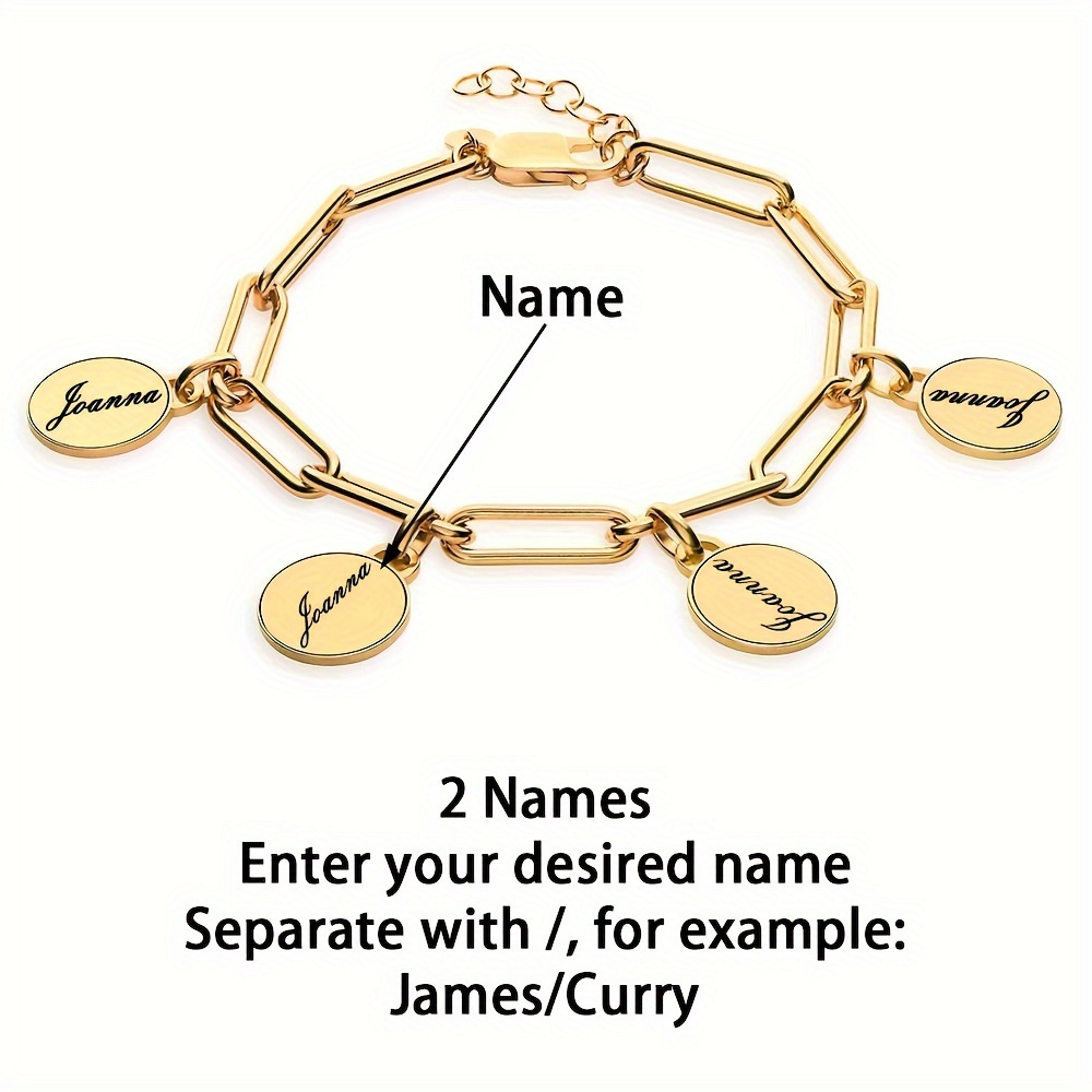 Women's 18K Gold-Plated Personalized Name Bracelet, Custom Gift