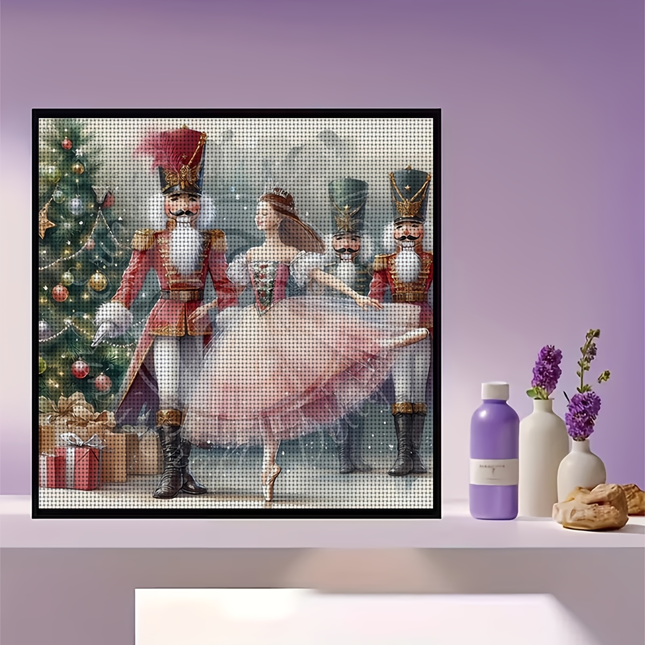 DIY Cross-Stitch Printed Kit, Ballet and Nutcracker Design