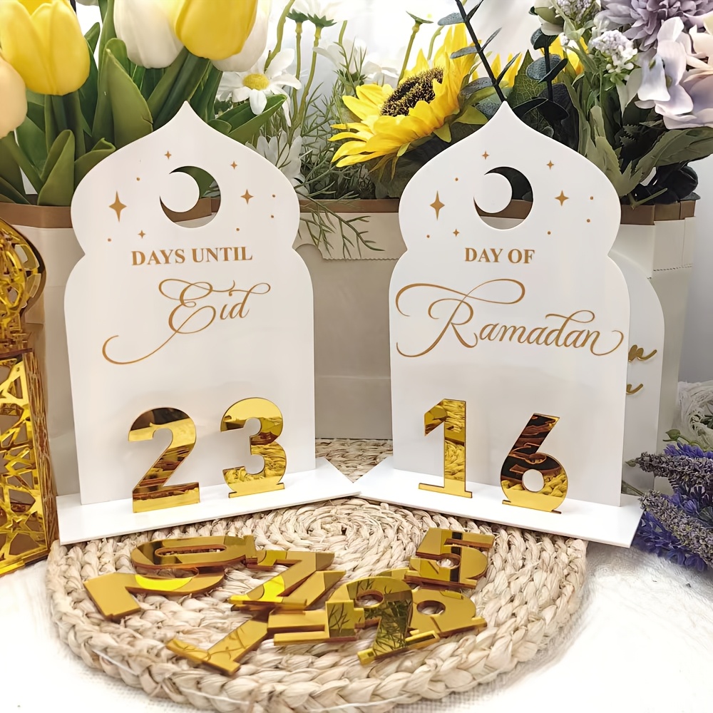 

Ramadan Countdown Decorations, 23 Days Eid & Day Of Ramadan Tabletop Signs, Plastic Home Party Decor, No Electricity Needed, For Wedding, Bridal Shower, Birthday, Bachelor Party,