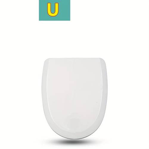 1set white silent slow closing toilet lid pp material durable hotel universal toilet cover thickened u cover household toilet cover v shaped toilet seat additions