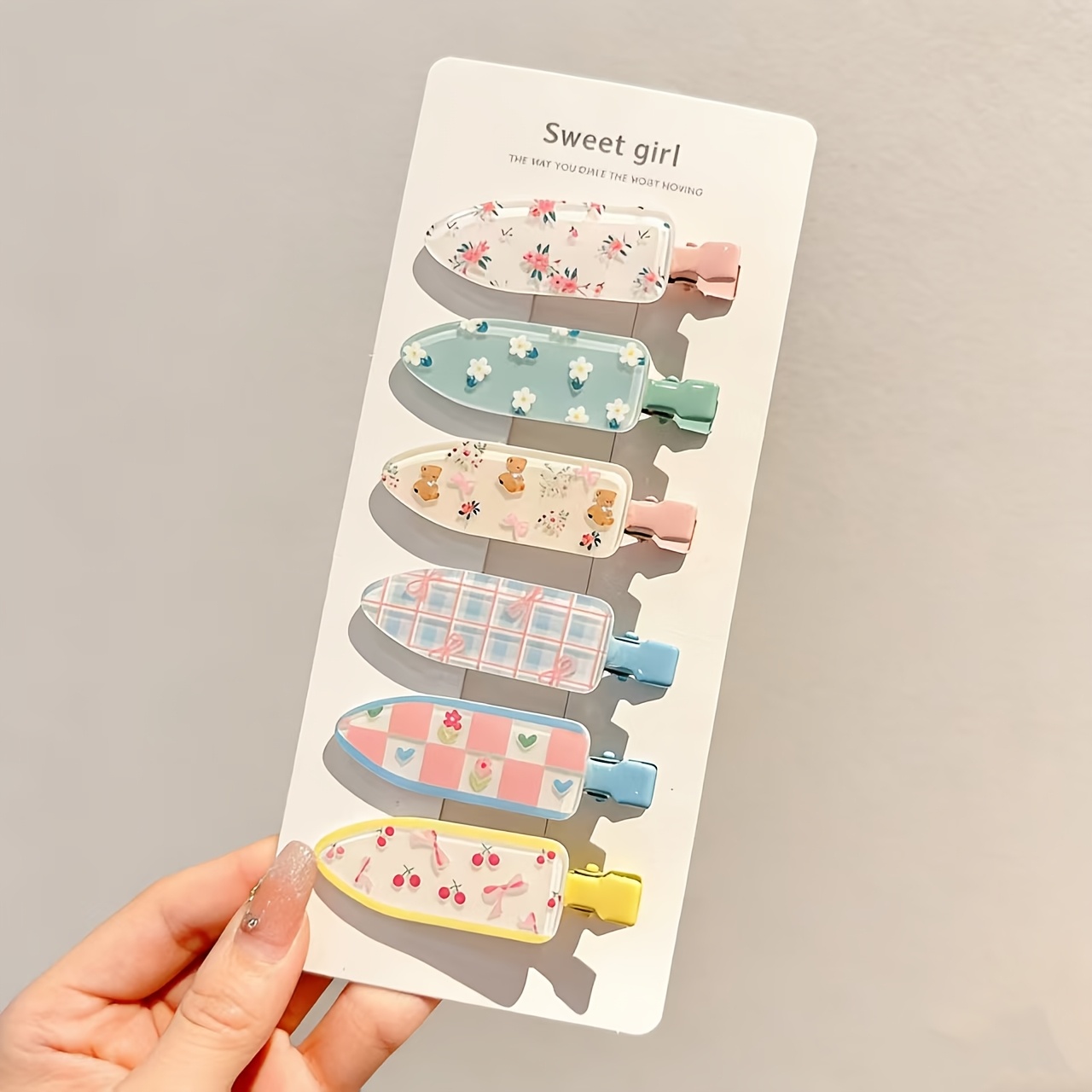 TEMU 6pcs Set Of Fashionable, , Cute, Seamless, Cartoon Hair Clips For Women, Forehead Side Bangs, Broken Hair Clips, Sweet Girly Temperament Hair