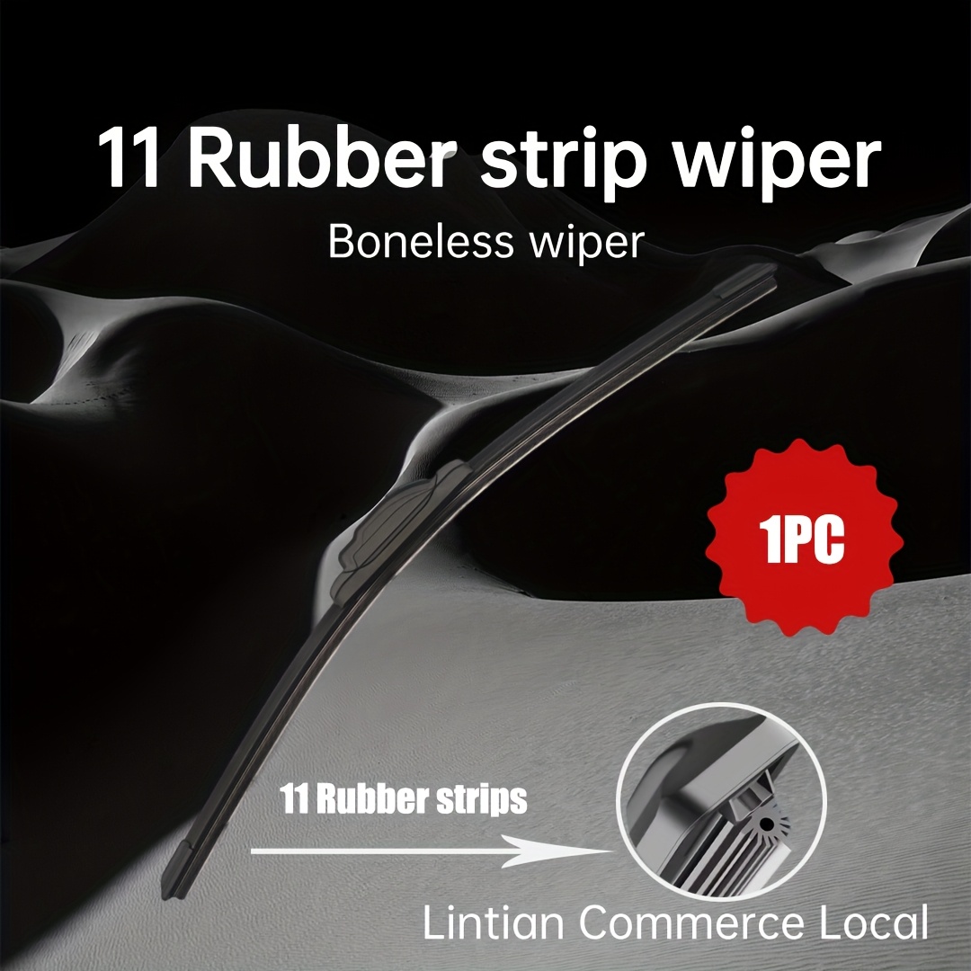 Premium 11-layer Rubber Blade Wiper - High Definition - Full Size Range - Center Split Deflector Plate - Suitable /j Adapter - Newly Upgraded Car Windshield Wiper Blade - Ideal Essential For Cars