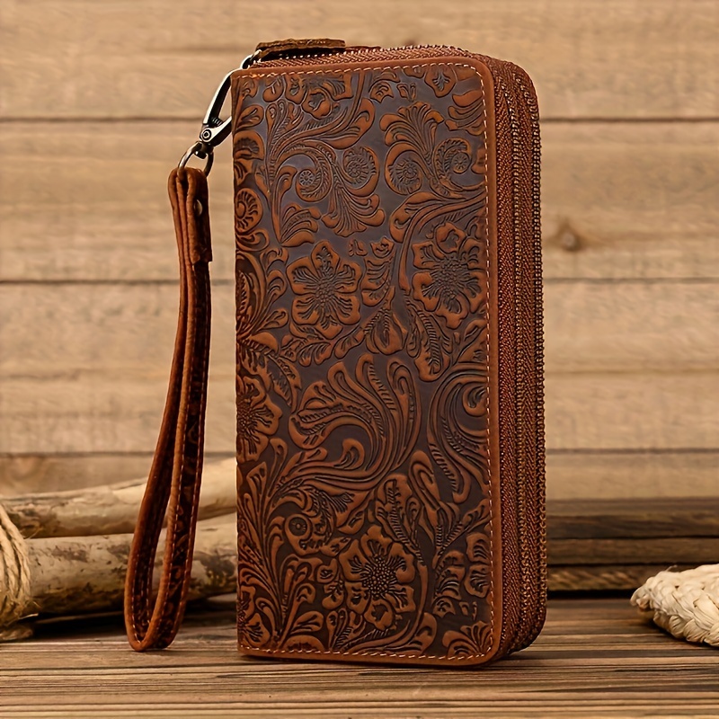 

Vintage-style 24-slot Genuine Leather Long Wallet - Premium Category Wallets With Embossed , Closure, And Spacious Clutch - Ideal For Organized