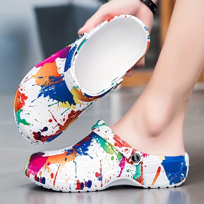 womens summer clogs breathable thick sole slip on sandals with   material for indoor outdoor use   solid color round toe design comfortable lightweight Product details 10