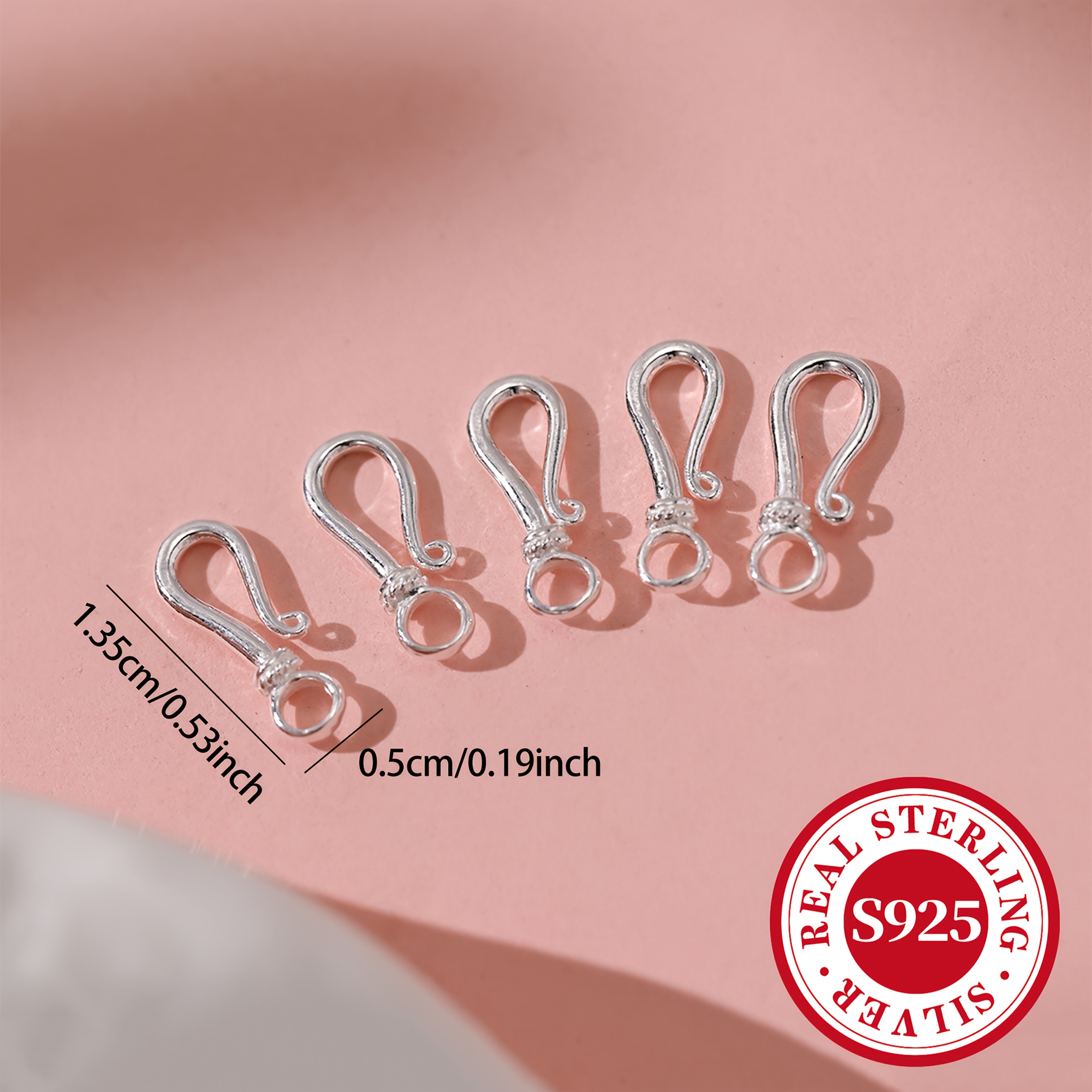 5pcs S925 Sterling Silver S-Clasp End Clasp for DIY