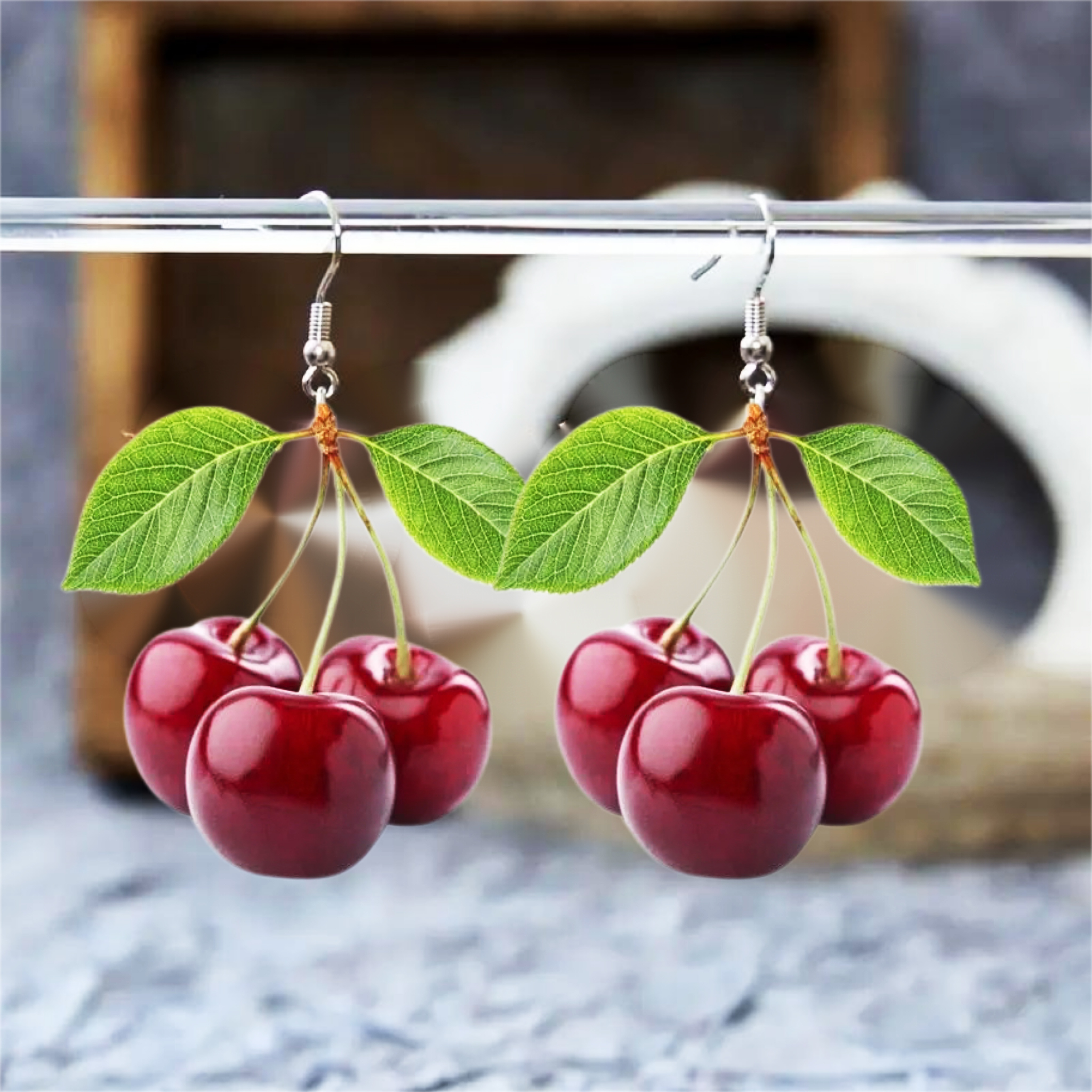 Realistic cherry earrings discount