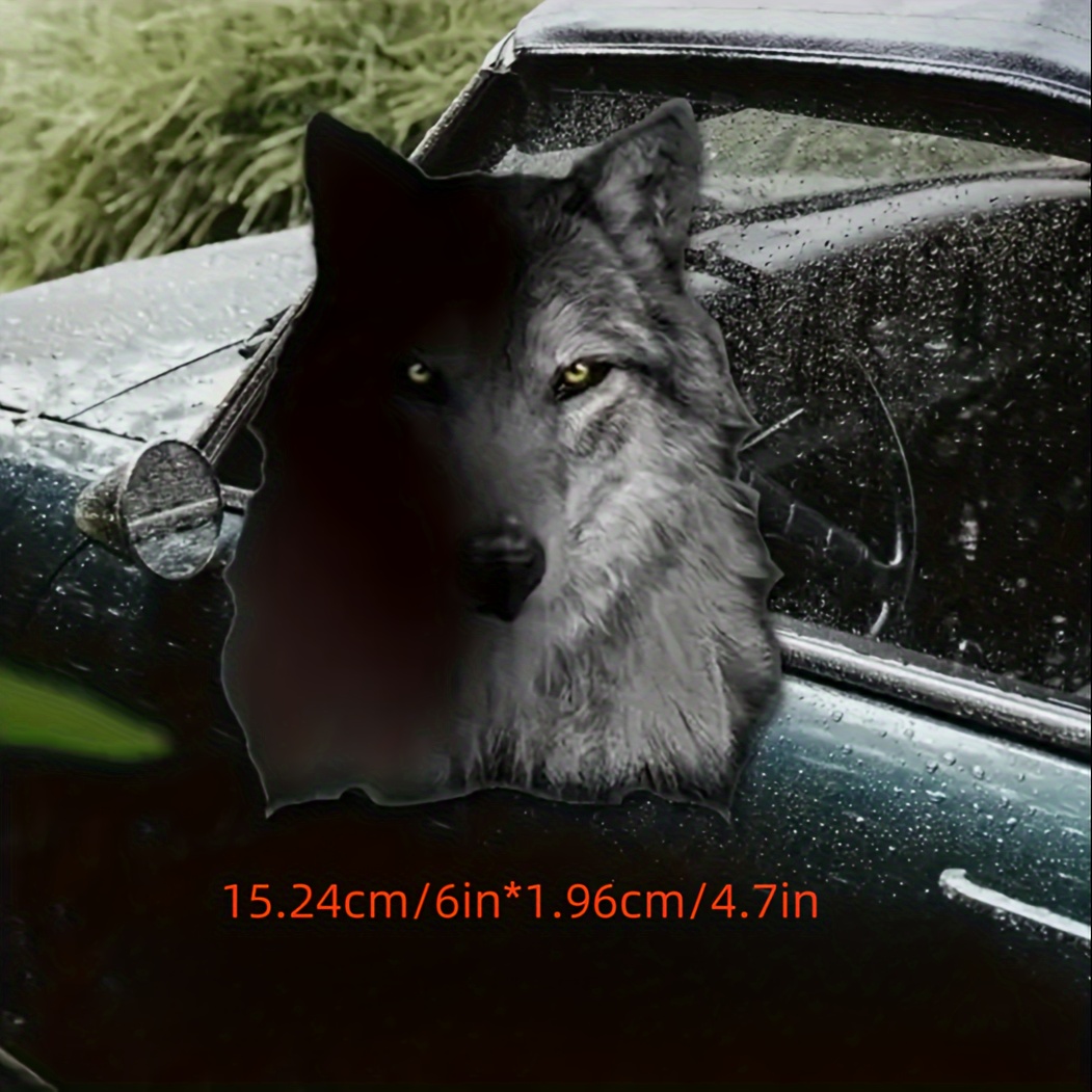 A Cool Wolf Pattern Car Sticker, Waterproof Vinyl Sticker, Perfect For Decorating