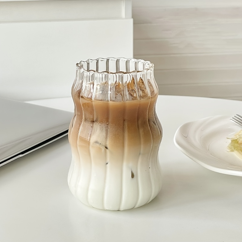 

Set Of 6 Curved, Chubby 500ml/16.9oz High Borosilicate Glass Cups, Milk, Breakfast, Water, Or Coffee.