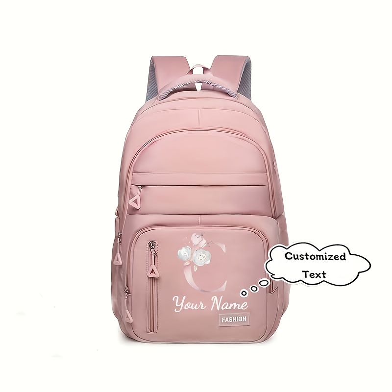 TEMU Valentine's Day Gift - Customizable Women's Backpack, Casual Daypack With Anti-theft Multi-compartment Design, Adjustable Breathable Shoulder