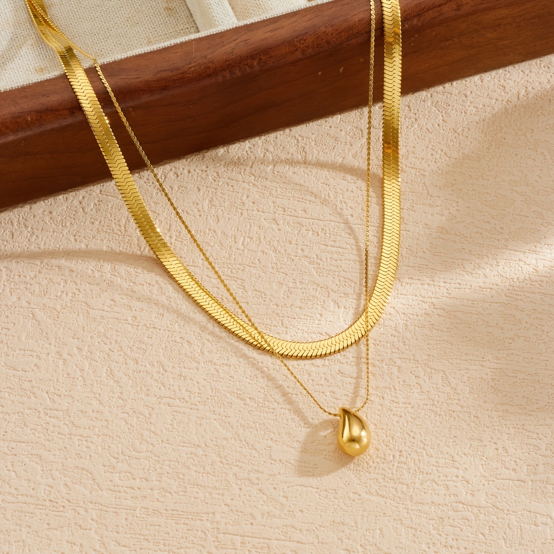 Women's Snake Bone Chain Double Layer Stackable Necklace
