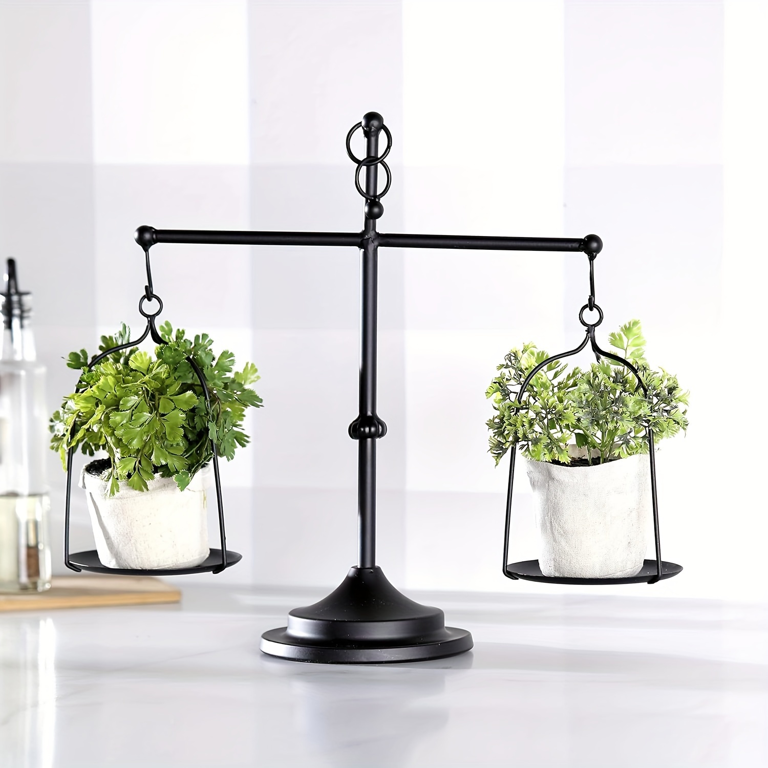 

Functional Country Farmhouse Balance Scale Candle Holder - Unique Metal Home Décor Table Centerpiece For Study, Patio, Coffee Table, Kitchen, Dining Room Or Living Room