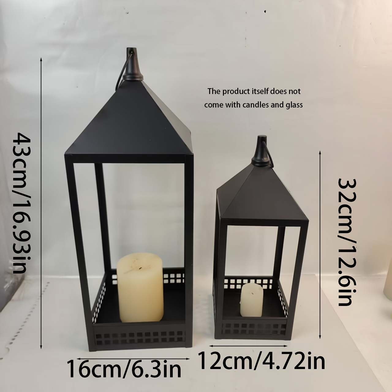 2pcs Double Lantern Candle Holder Stands for Home Decor