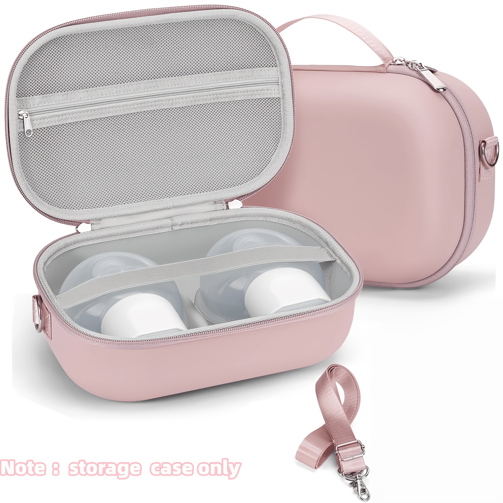 TEMU Étui rigide pour tire-lait, sac de rangement de voyage portable pour accessoires de tire-lait, étui de transport organisateur réutilisable pour