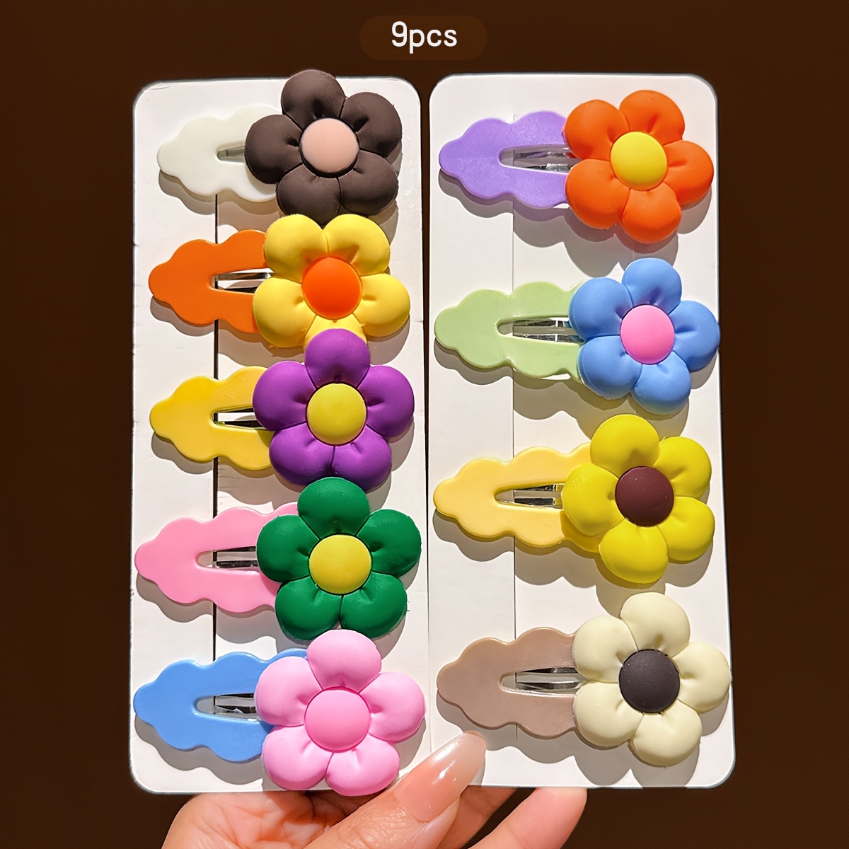 TEMU 9pcs Set Of Random Colored Korean-style Hair Clips, Hair Accessories Suitable For Daily Use