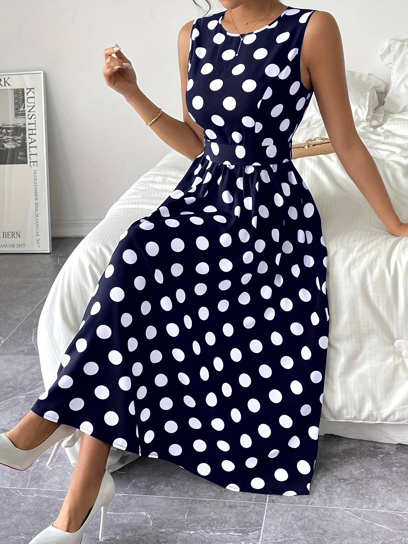 Polka Dot Navy And White Outfits For Ladies Navy Blue Polka Dot