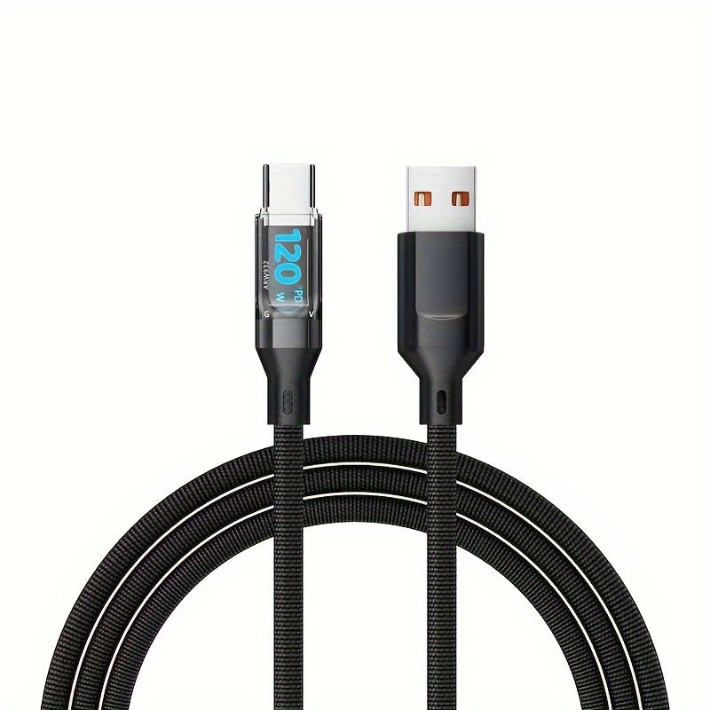 120w charging usb c cable with and led screen details 4