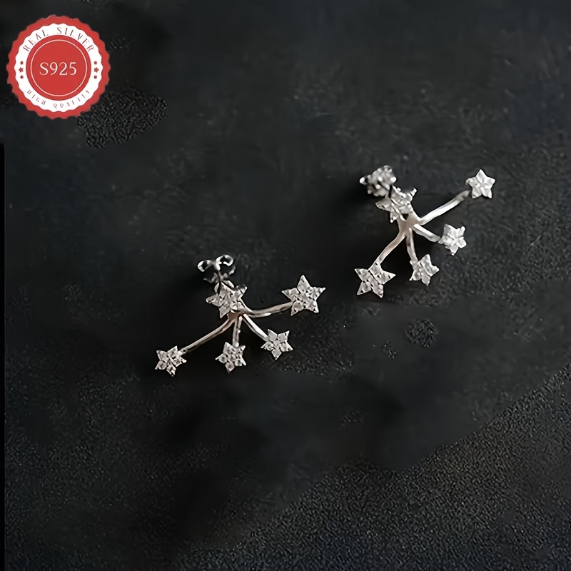 5-Stone Sparkly Star Flower Stud Earrings — Unisex