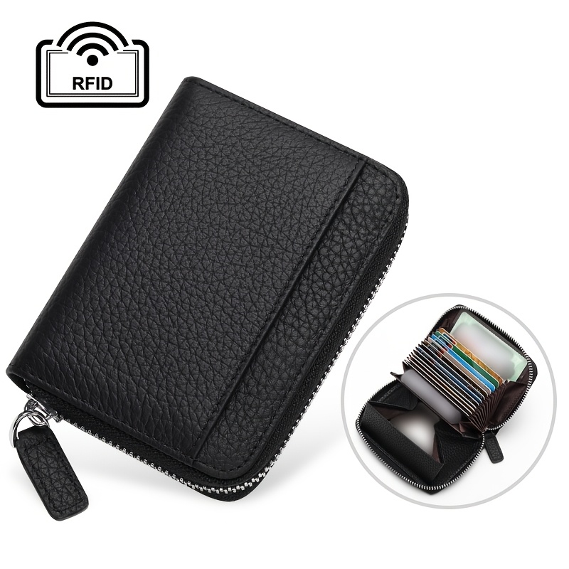 Image of Banyanu Japanese-style Genuine Top-grain Genuine Leather Women's Wallet, Rfid Blocking, Ultra-thin Coin Purse With Snap Button, Gift For , Lining, Card Holder Organizer