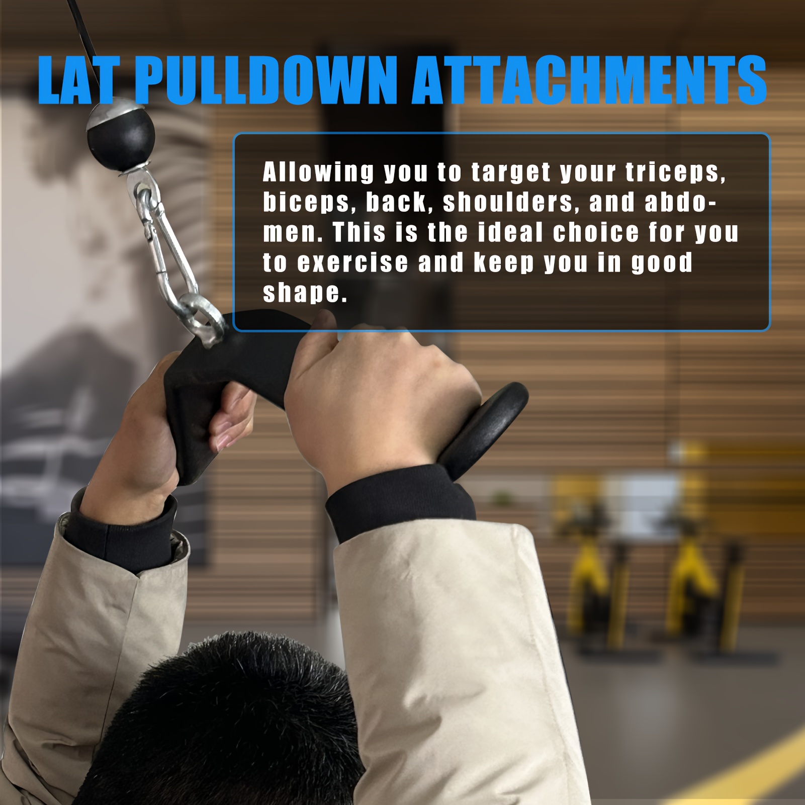LIFT Fitness Tricep Rope & Lat Pulldown Bar Attachment - 33" Set For Home Gym Cable Machine
