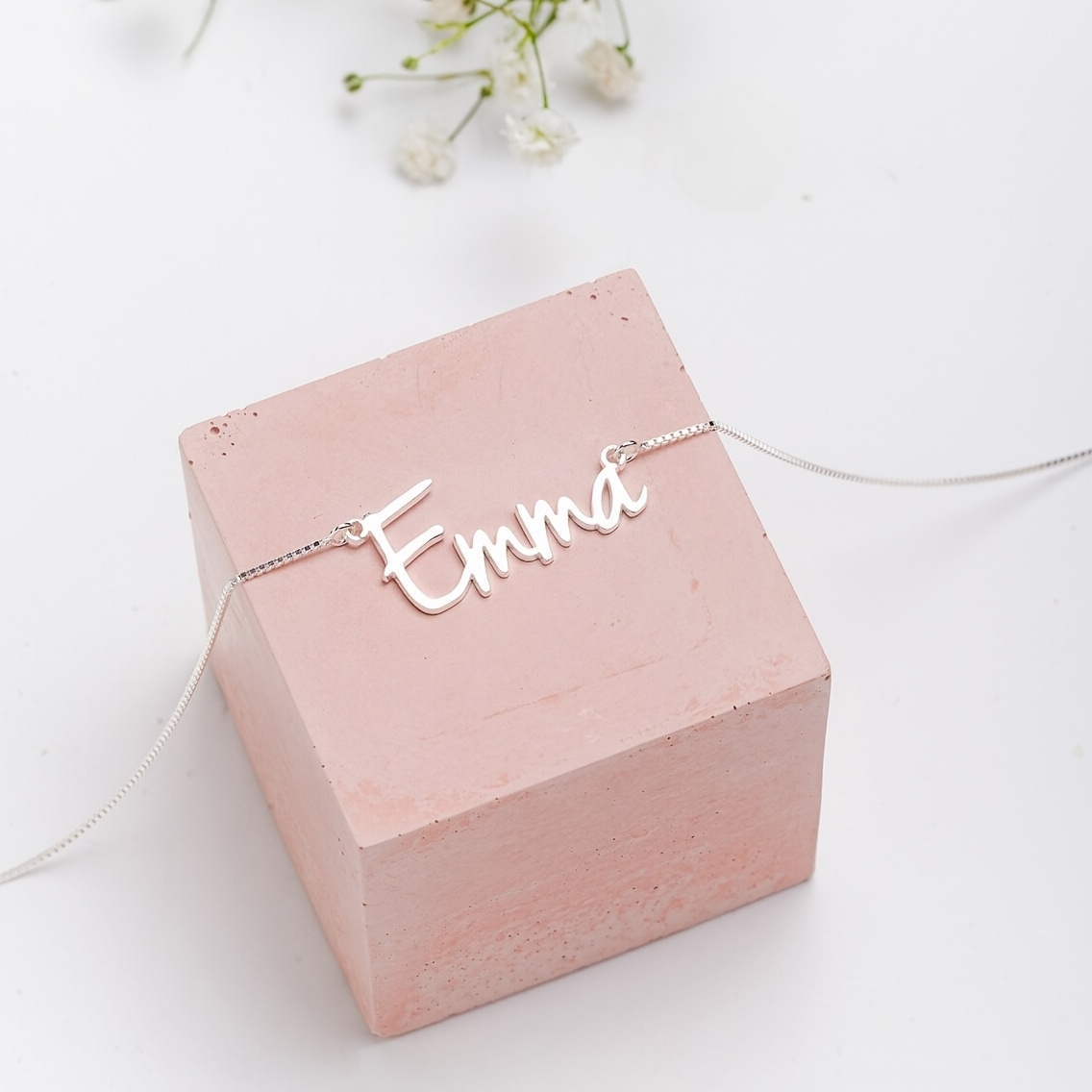 TEMU Chain Name Necklace Personalized Exquisite Elegant Necklace Stainless Steel Fashion Nameplate Pendant Necklace Versatile Daily Additions Women's