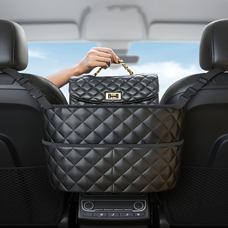 

1pc Pu Leather Car Seat Back Organizer, Multi-pocket Hanging Storage Bag, Large Capacity For Trunk Organization