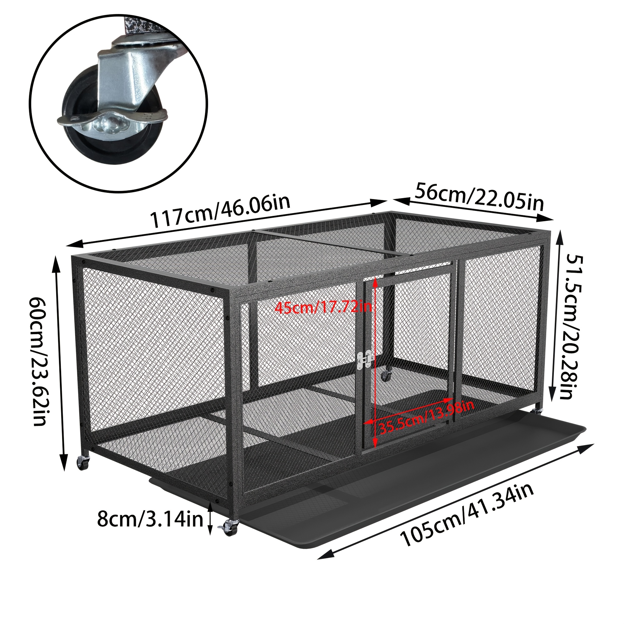 Indoor And Outdoor Universal Wheeled Coop: Thickened + Mesh, With Uv-resistant Top Cover, Feeding Door, Can 10 Poultry, Suitable For Chickens, Ducks And Rabbits (courtyard/backyard )