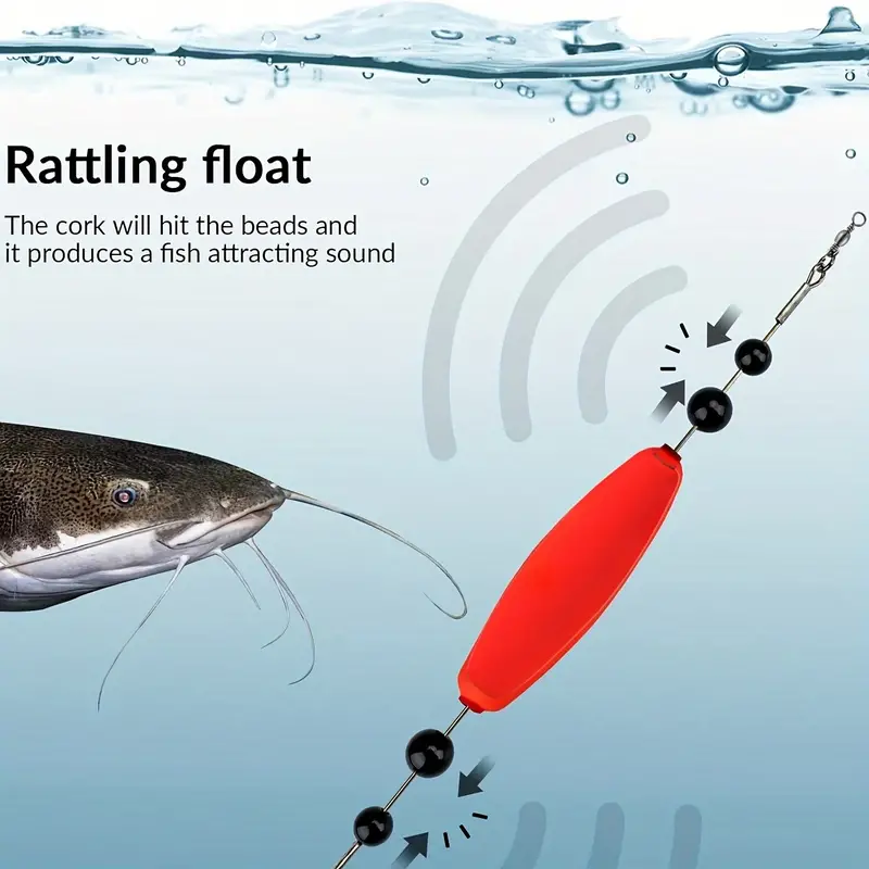 3pcs Catfish Float Rigs With 6/0 Hook, Santee Rig For Catfishing, Rattling  Cork Foam Peg Float Rigs, Fishing Accessories