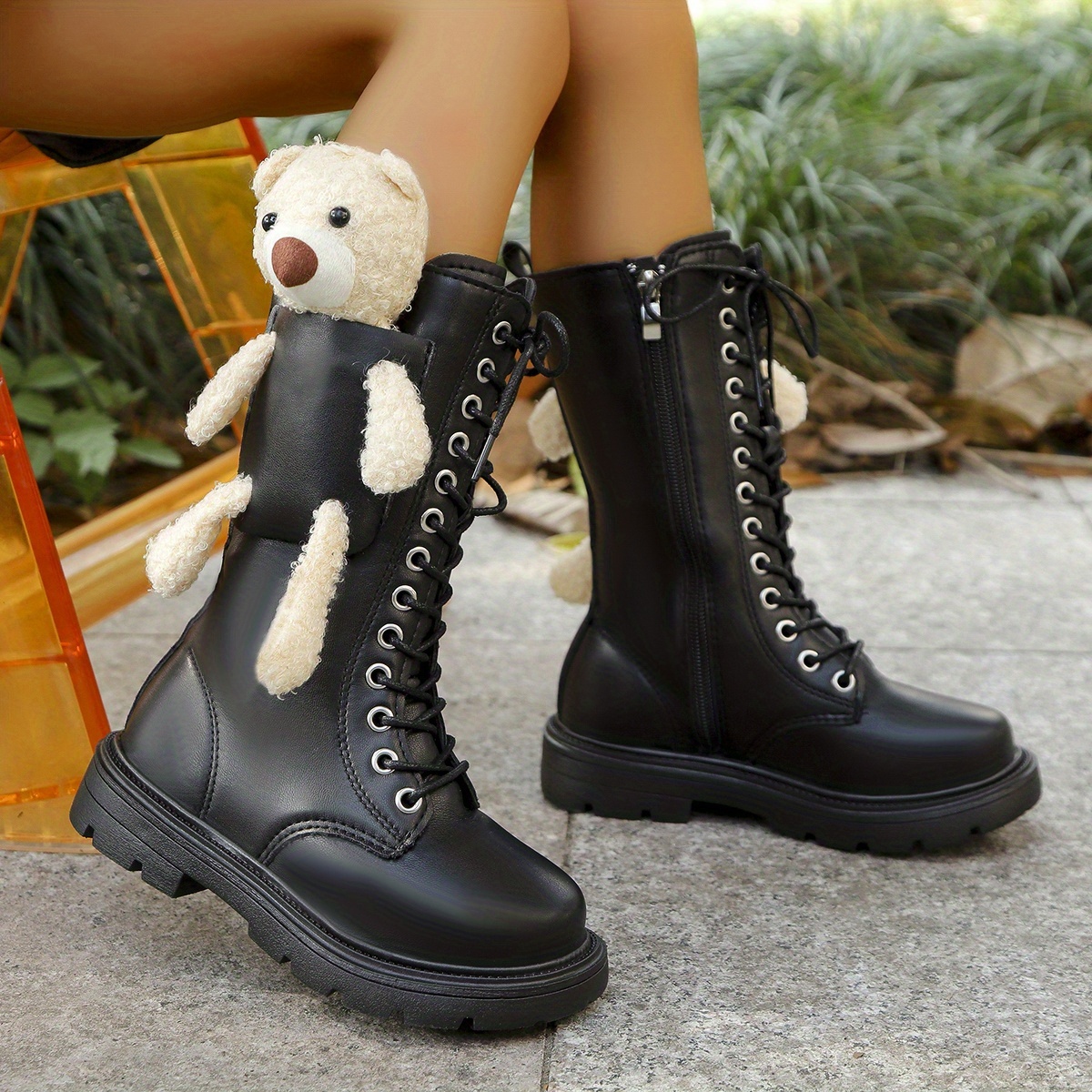 Meisjes Herfst-Winter Laarzen | Warme Lange Laarzen met Vetersluiting