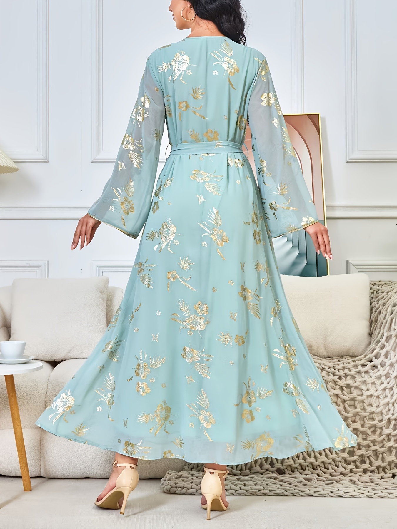 middle eastern arabic collar dress dubai womens loose - Temu Mexico