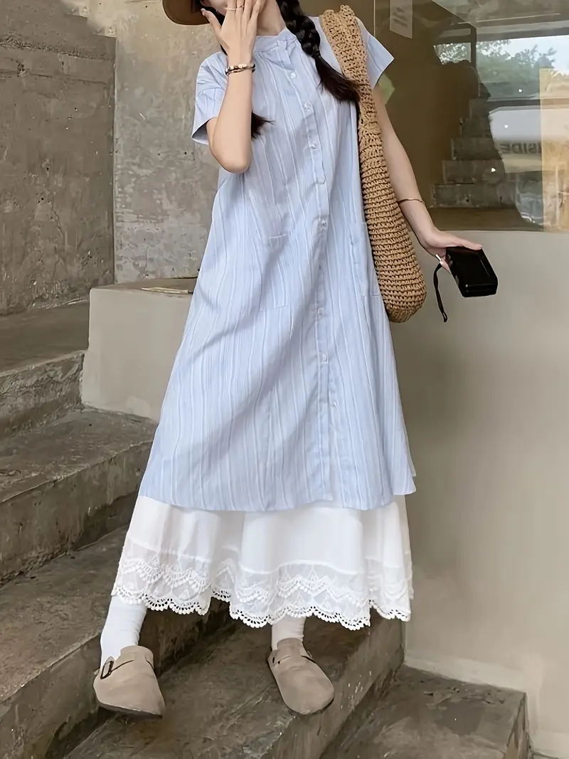 japanese sweet layered outfit womens summer new striped - Temu United Arab Emirates japanese sweet layered outfit womens summer new striped - Temu United Arab Emirates
