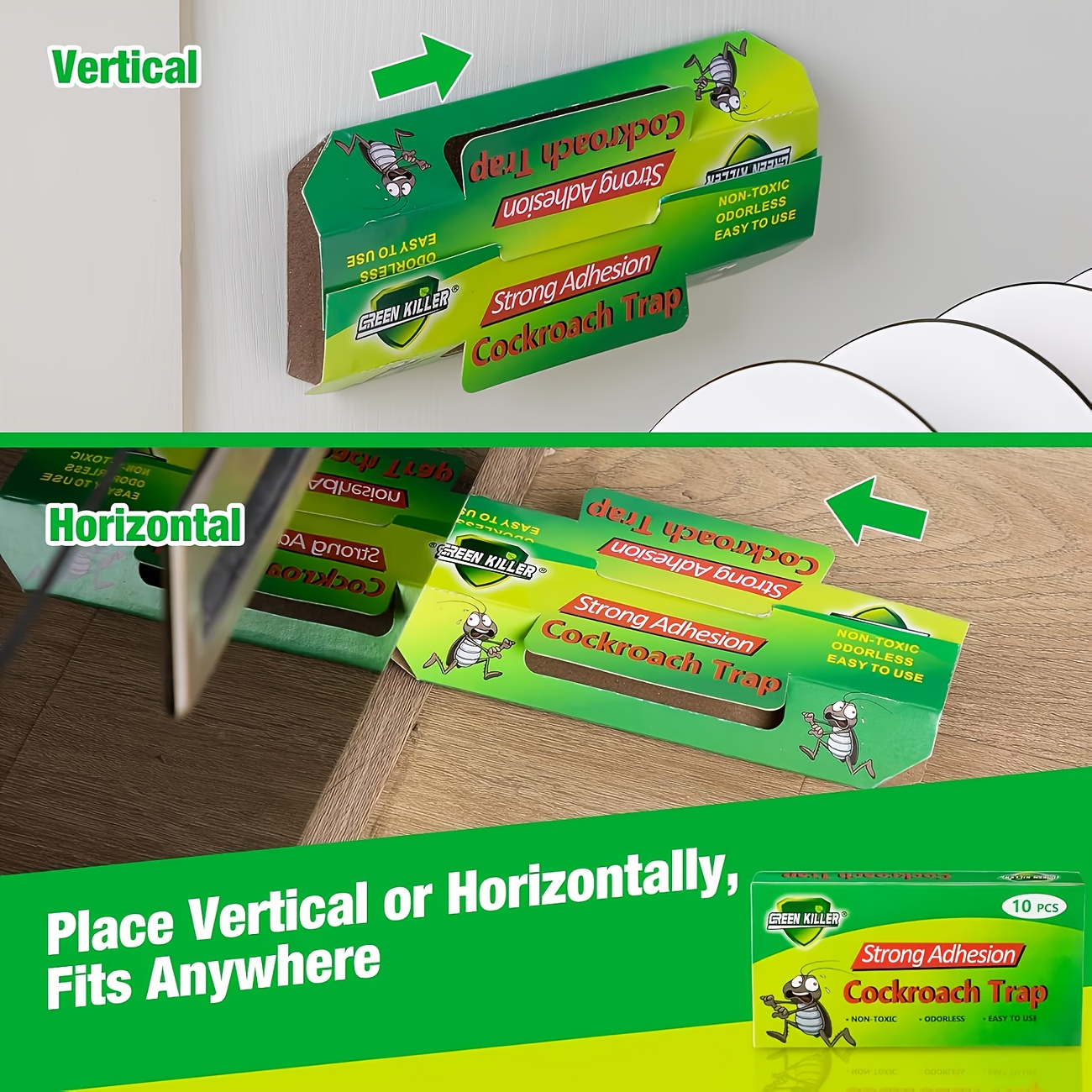 a pet friendly powerful household pest control cockroach trap an   pest control assistant   sticky insect catcher suitable for kitchens bedrooms living rooms   used   indoors and outdoors Product details 2