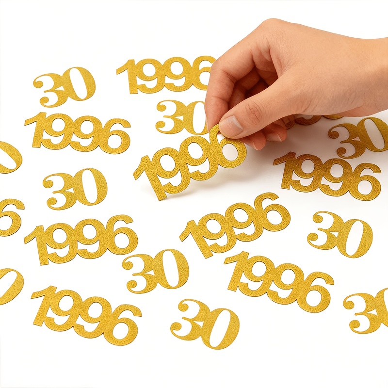 E-shop 100 Stk. großes glänzendes goldenes Konfetti, geeignet für 30. Geburtstag & Hochzeitsdekoration – einfach aufzukleben, geeignet für 30.