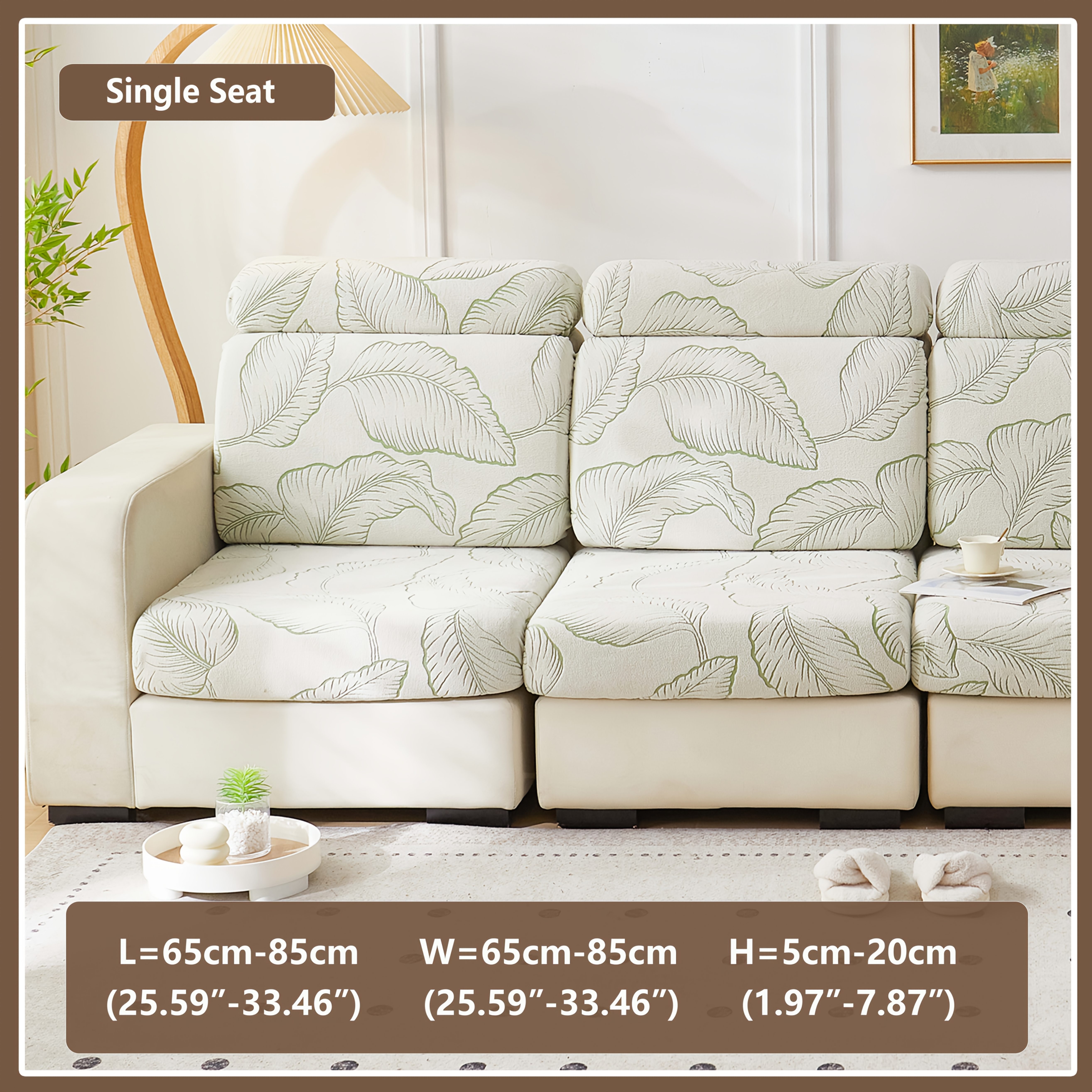 TEMU 1pc Of Elastic Large Leaf Sofa Cover, Pet-friendly Sofa Cover, Furniture Protection Cover, Pillow Cover, Home Decor For Bedroom, Office, And