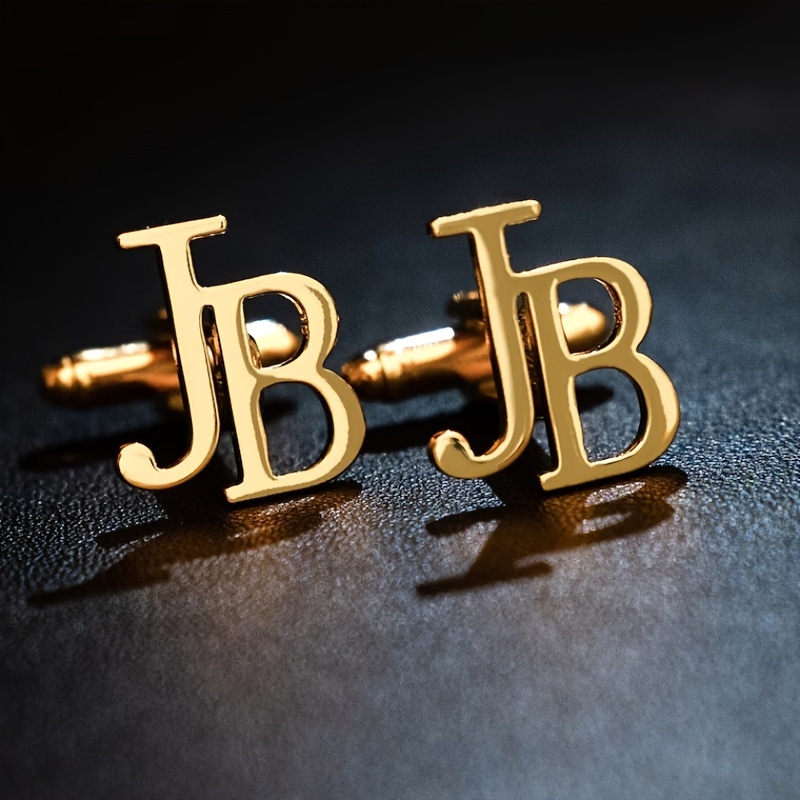 Customized Letter Cufflinks, Personalized Minimalist Double Letter Cufflinks, Initial Cufflinks For Couples Or , Stylish Jewelry For Men, A Gift For Him