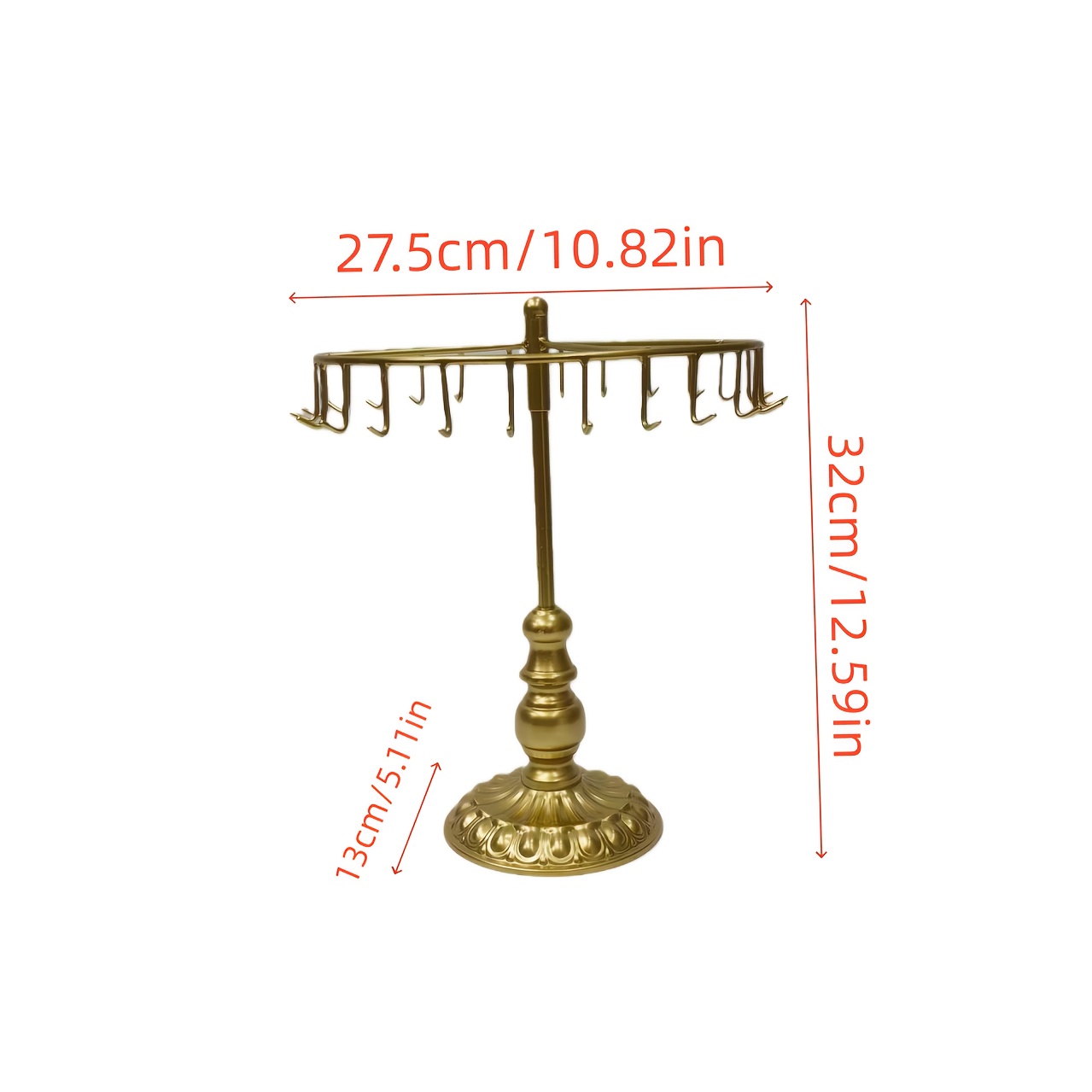 Rotating Jewelry Display Rack for Necklaces and Bracelets