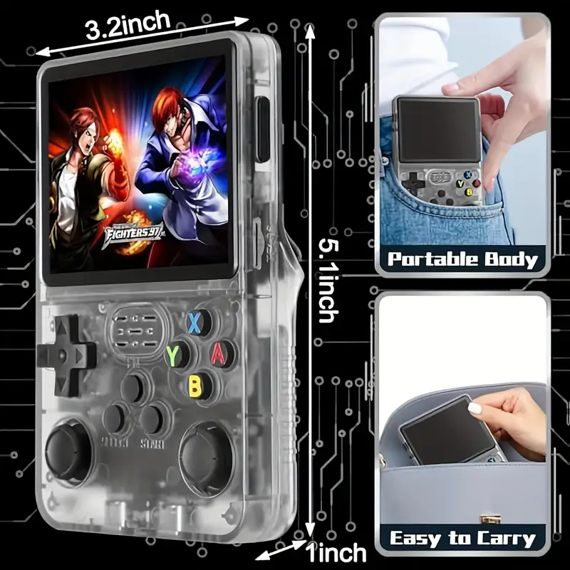 r36s 3 5 inch ips screen portable gaming device pocket with long 128gb stotage system perfect gift for birthday Product details 5