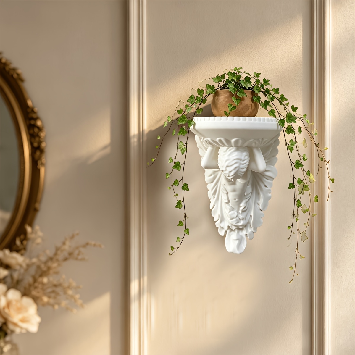 TEMU Estantería de pared en 3D - Estante minimalista moderno de PLA adecuado para joyas, relojes, plantas y decoración, estante de almacenamiento de