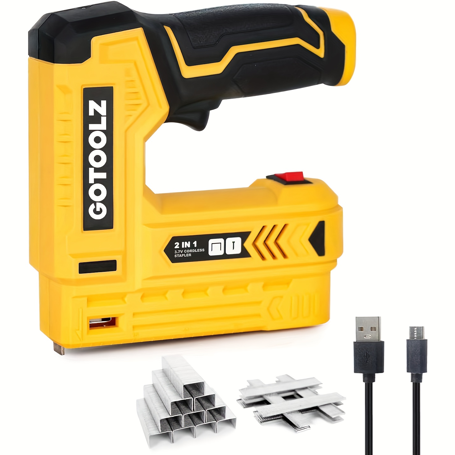 

& Nailer - 3.7v, Usb Rechargeable 1000 Included For Upholstery, & Carpentry