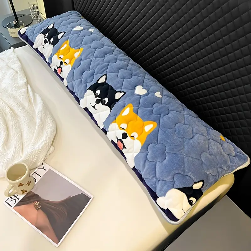 1pc milk velvet fleece pillowcase large size double pillowcase for couples winter thickened 1 2m 1 5m 1 8 washable polyester 100 no print fabric 350 400gsm with pillow insert not included Product details 6